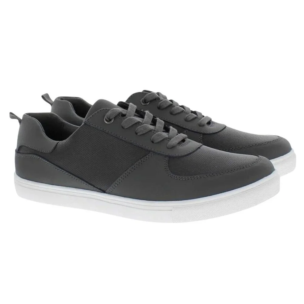 Weatherproof 11 Men Leather Sneakers Athleisure Retro Casual Shoes Vintage Gray